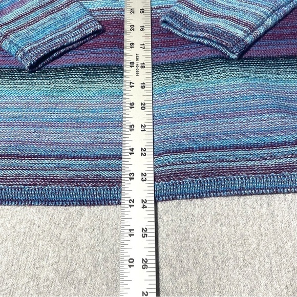 J.jill Sweater Top Women's Size S Purple/Blue Ombre Striped Wool Blend Warm Cozy - Picture 10 of 12